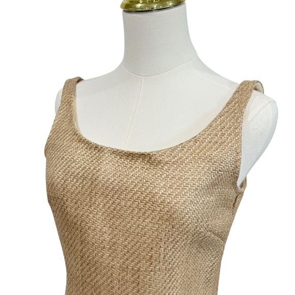 Antonio Melani X The Style Bungalow Manana Mini Raffia Dress NWT Natural $199 - Picture 4 of 14